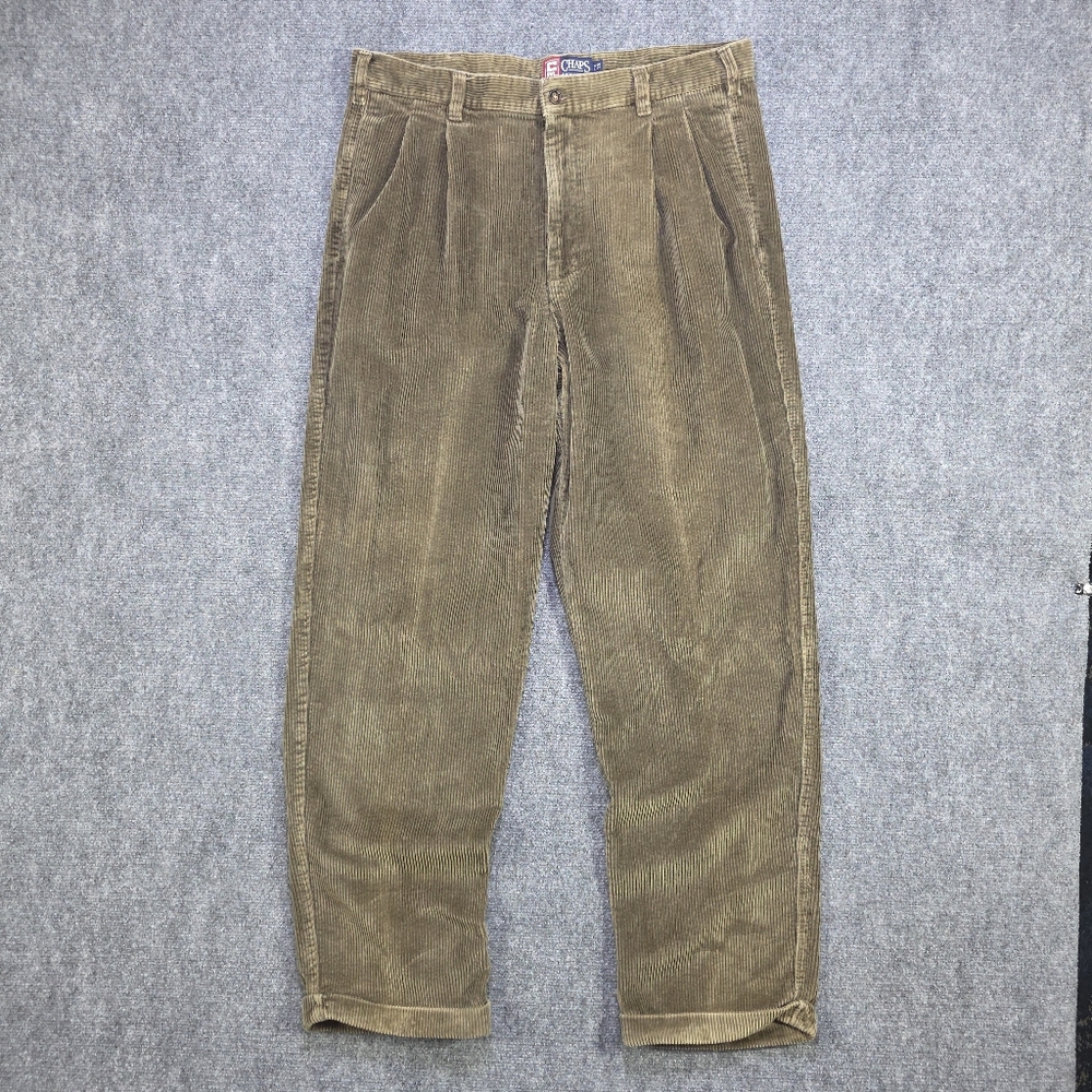 Chaps Ralph Lauren 36x32 Cuffed Pleated Cords Earth Tones